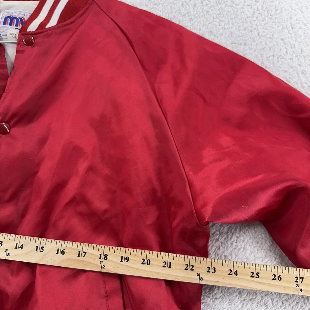 Vintage‎ Seagram's 7 Jacket Mens M Red Satin Bomber Embroidered Varsity Alcohol